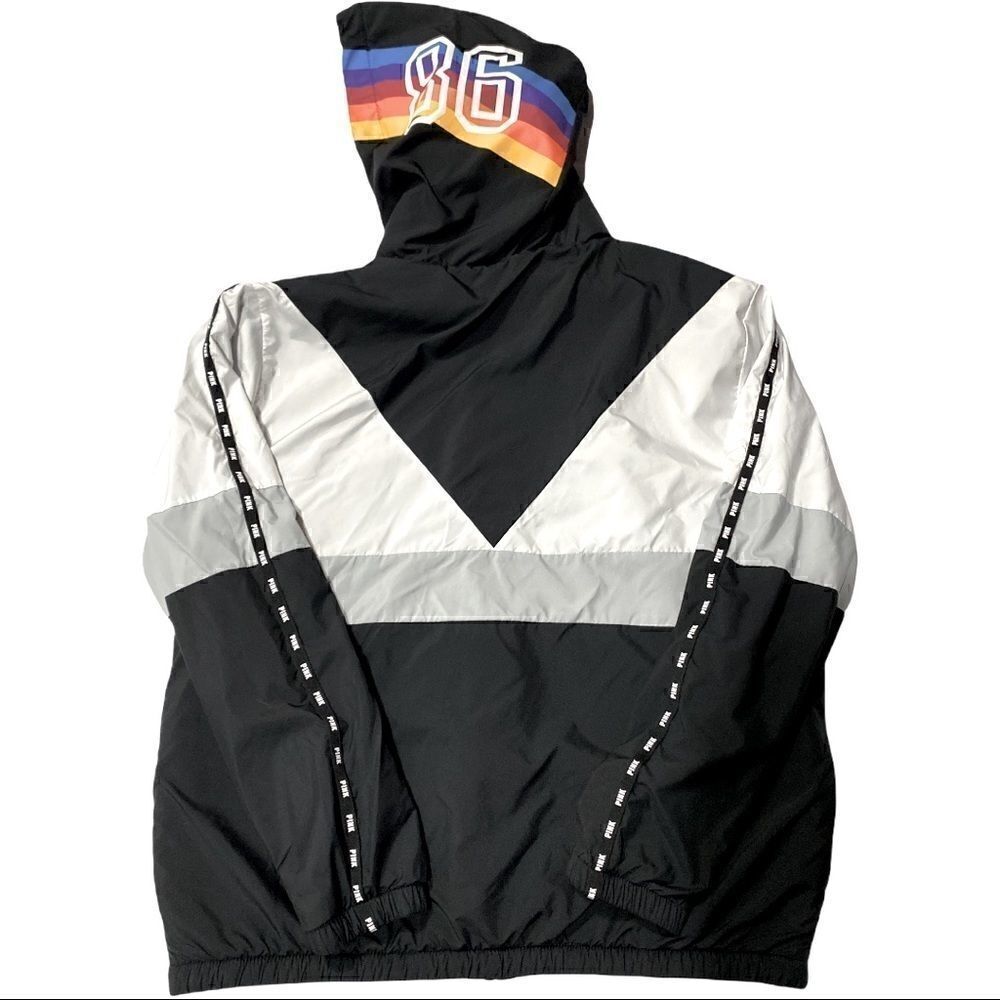 Victoria Secret Pink Color Block Anorak Sharpa Lined Jacket! - Picture 4 of 8